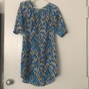 Tribal print shift dress
